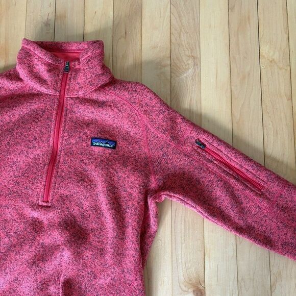 Patagonia Better Sweater‎ 1/4 Zip Women's size S heathered Pink Pullover - Picture 2 of 7